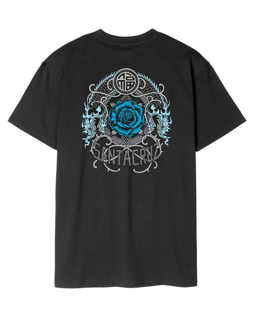 Camiseta santa cruz negra dressen rose crew one