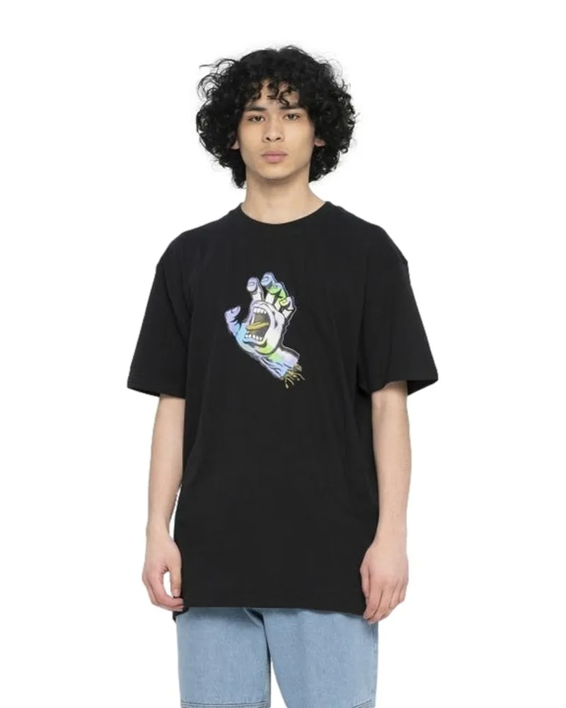 Camiseta santa cruz negra holo screaming hand chest tee