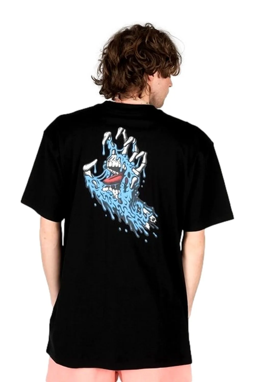 Camiseta santa cruz negra melting hand tee