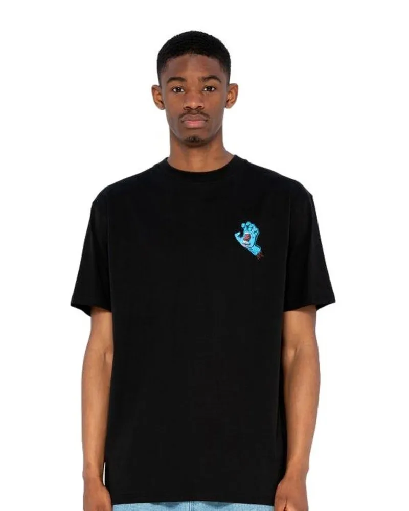 Camiseta santa cruz negra screaming hand chest tee