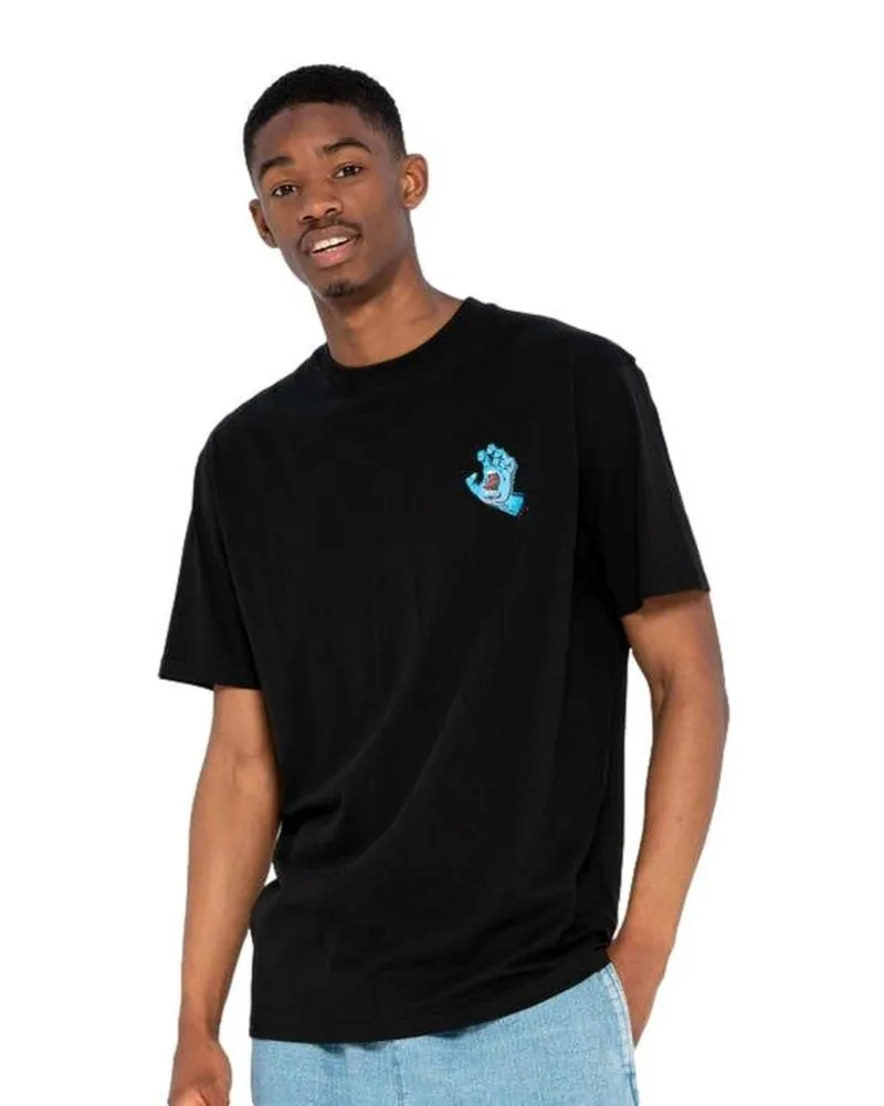 Camiseta santa cruz negra screaming hand chest tee