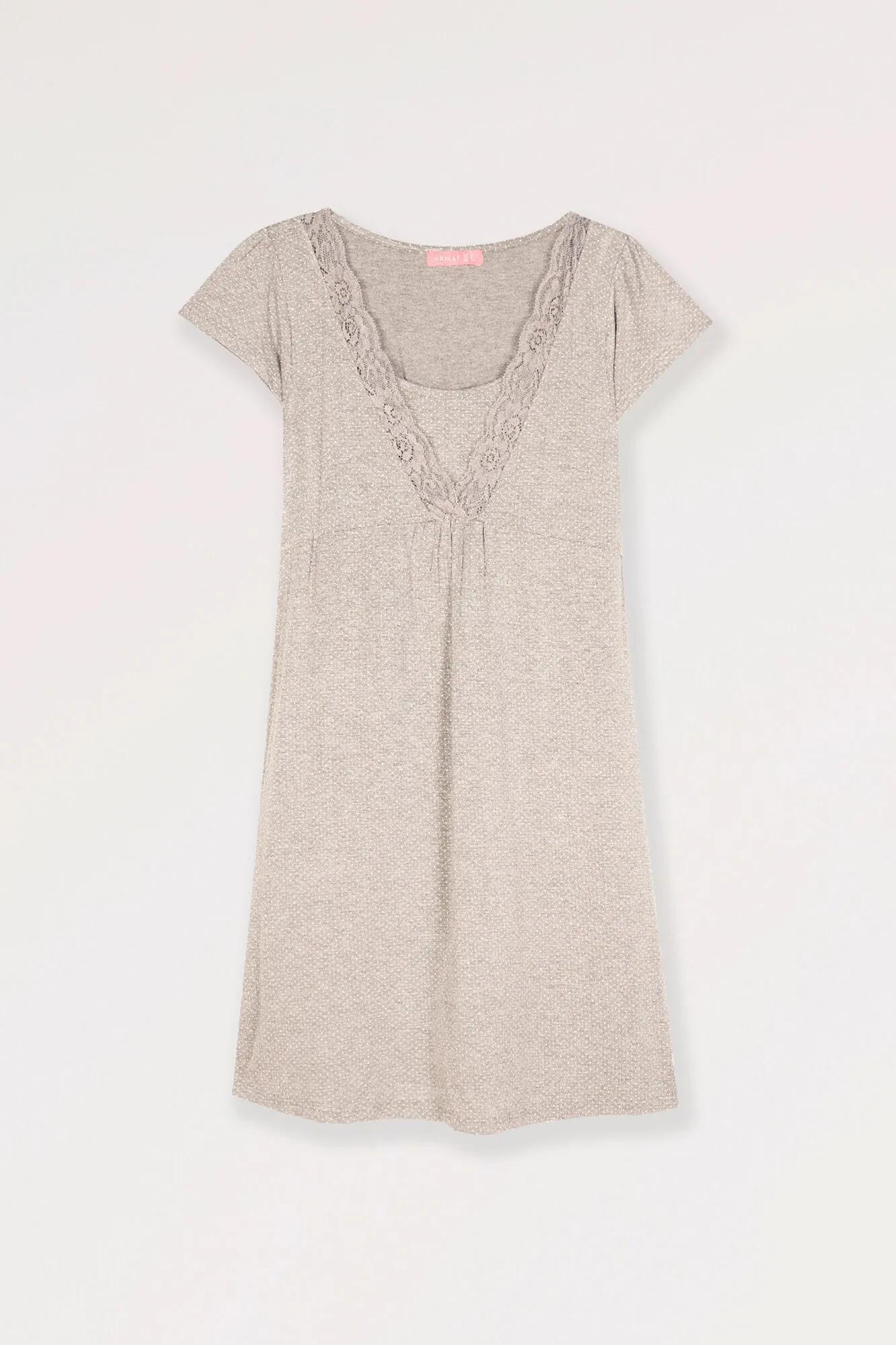 Camisón de lactancia con manga corta y lunares