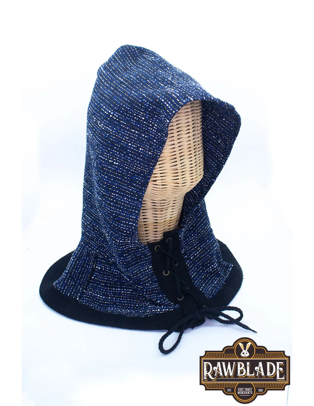 Capucha guerrero en tonos azules para recreacionistas