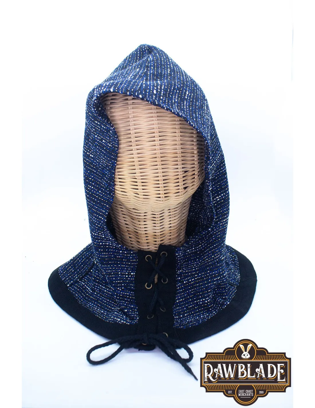 Capucha guerrero en tonos azules para recreacionistas