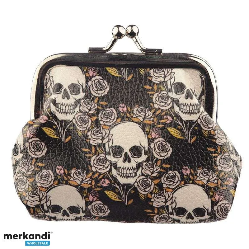 Cartera de calaveras Skulls & Roses con cierre de clip por pieza