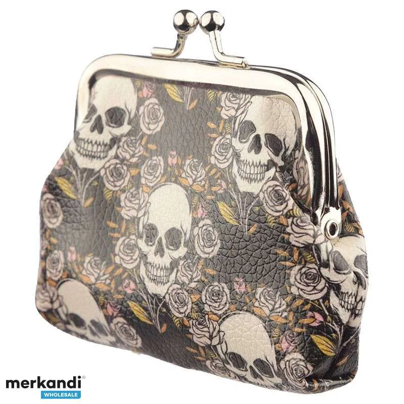 Cartera de calaveras Skulls & Roses con cierre de clip por pieza