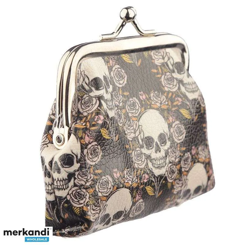 Cartera de calaveras Skulls & Roses con cierre de clip por pieza