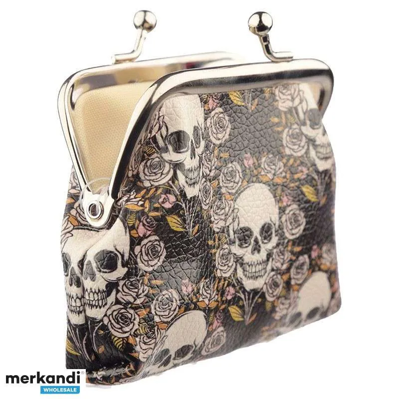 Cartera de calaveras Skulls & Roses con cierre de clip por pieza