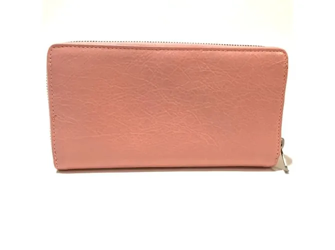 Cartera larga de cuero beige Balenciaga 