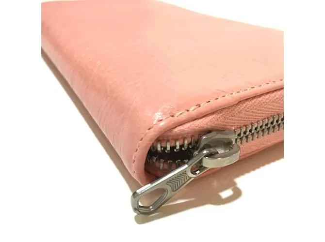 Cartera larga de cuero beige Balenciaga 