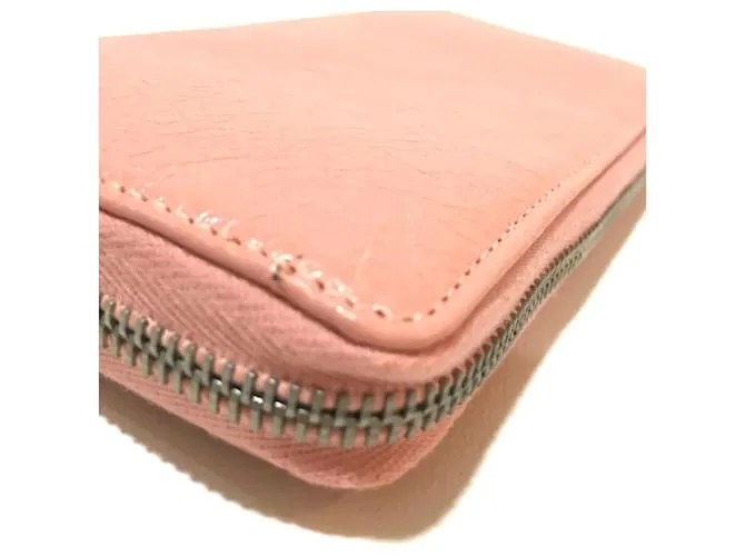 Cartera larga de cuero beige Balenciaga 