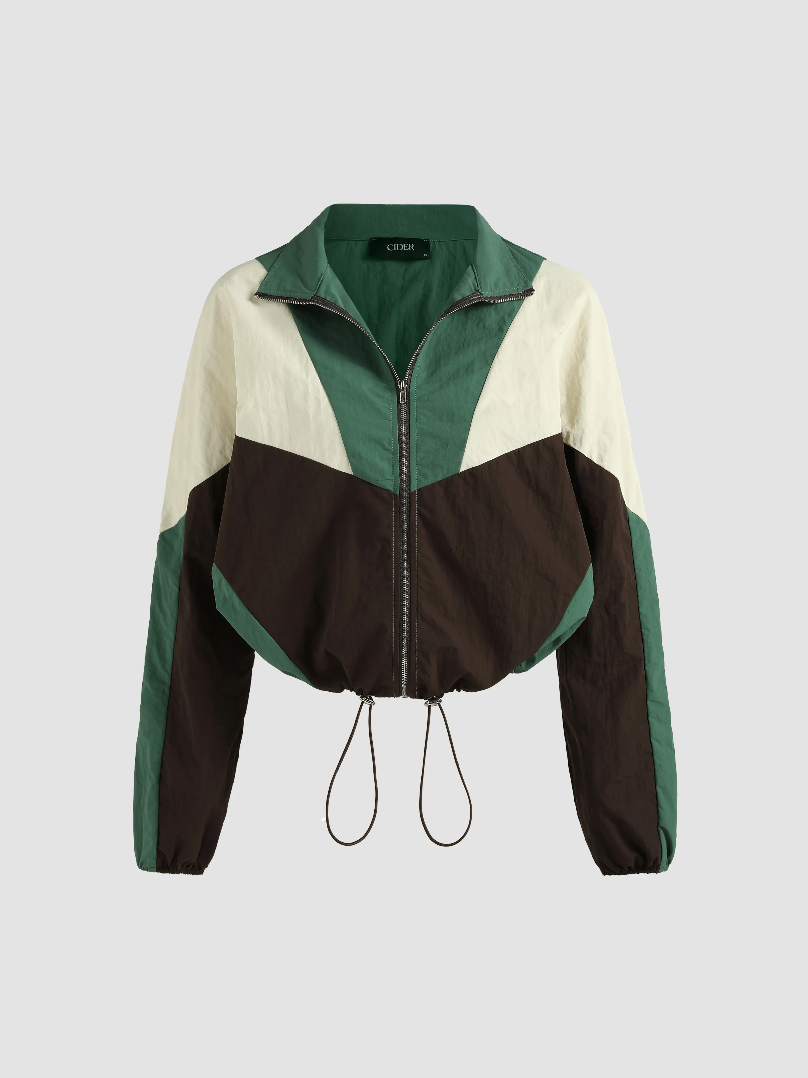  Chaqueta con Cordón de Bloque de Color
