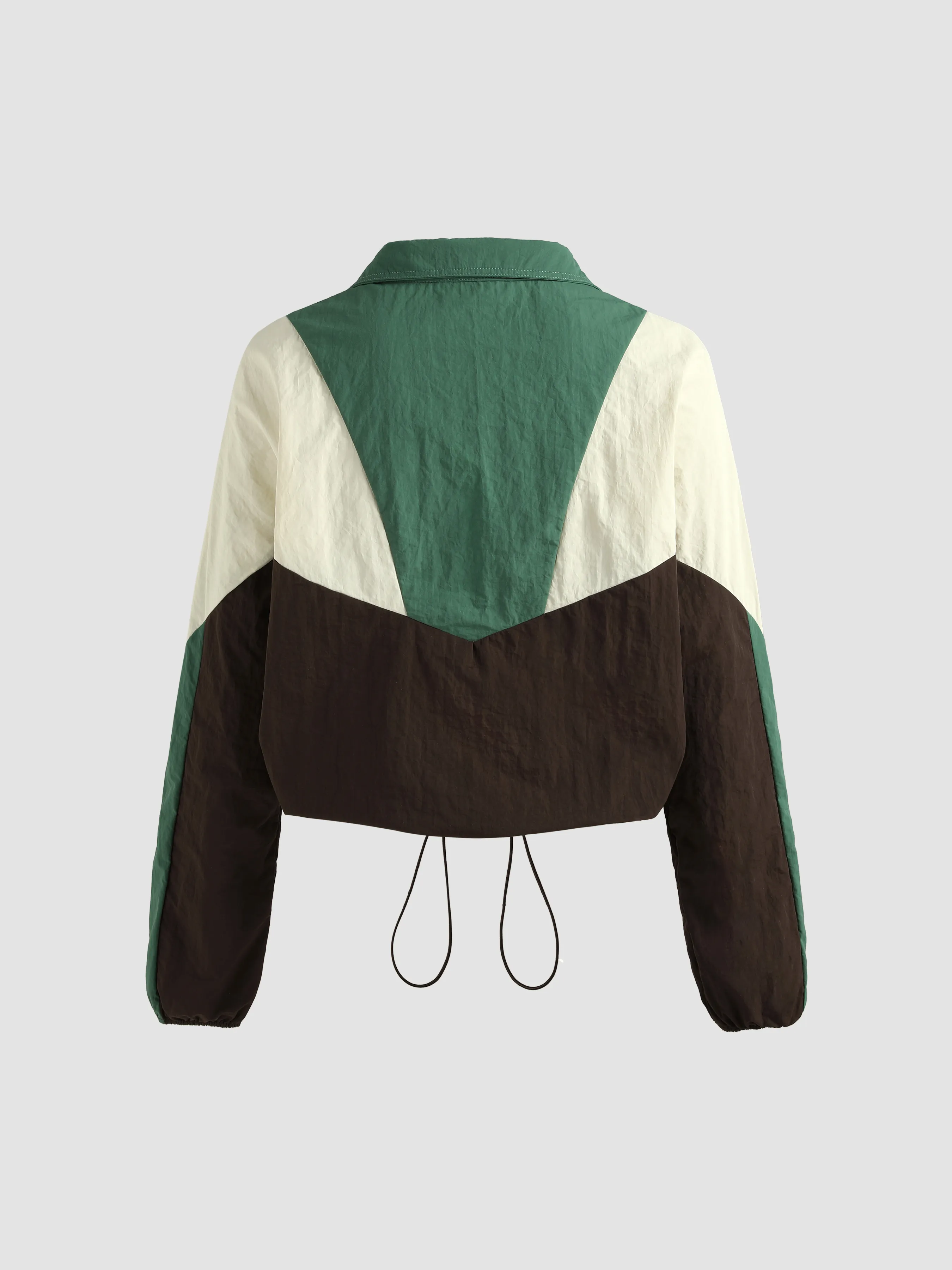  Chaqueta con Cordón de Bloque de Color