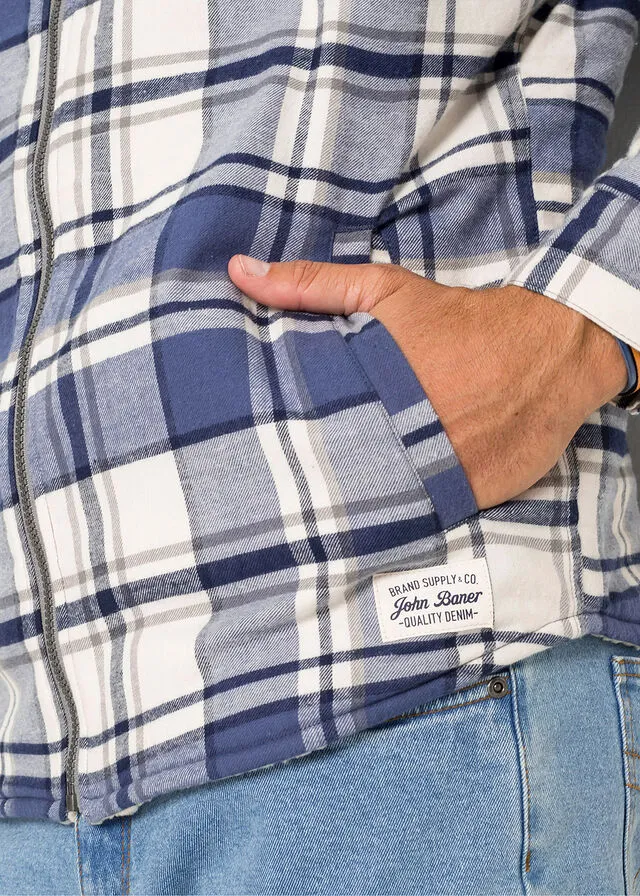 Chaqueta con forro polar Azul a cuadros