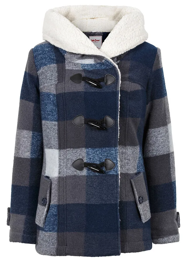 CHAQUETA CON FORRO POLAR AZULGRIS DE CUADROS