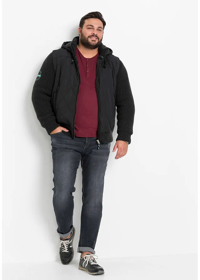Chaqueta con mangas de punto Negro