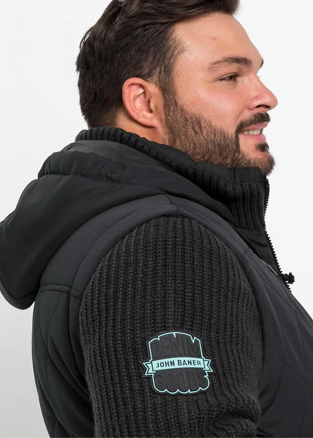 Chaqueta con mangas de punto Negro