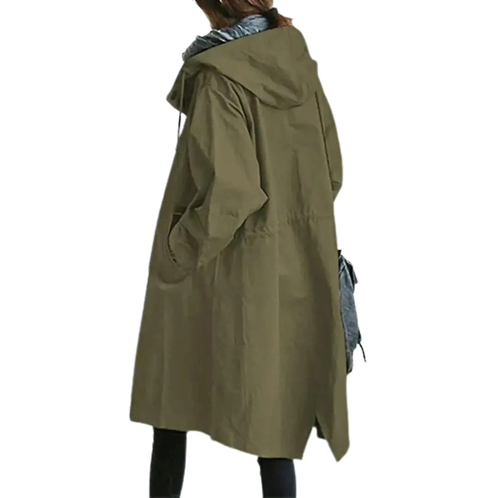 CHAQUETA CORTAVIENTOS PARA MUJER AL AIRE LIBRE  CON CAPUCHA, IMPERMEABLE A PRUEBA DE VIENTO
