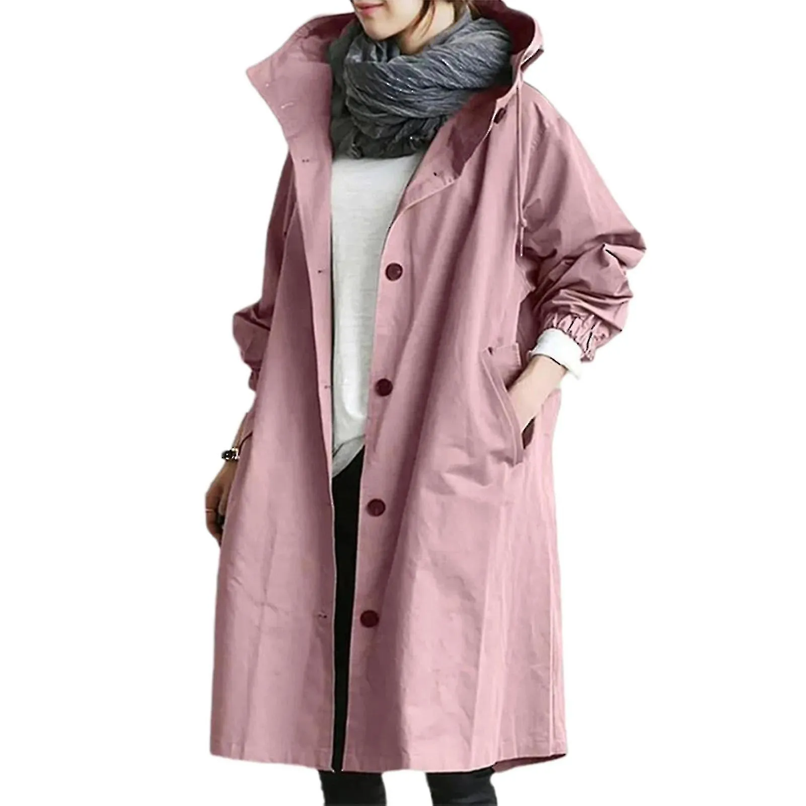 CHAQUETA CORTAVIENTOS PARA MUJER AL AIRE LIBRE  CON CAPUCHA, IMPERMEABLE A PRUEBA DE VIENTO
