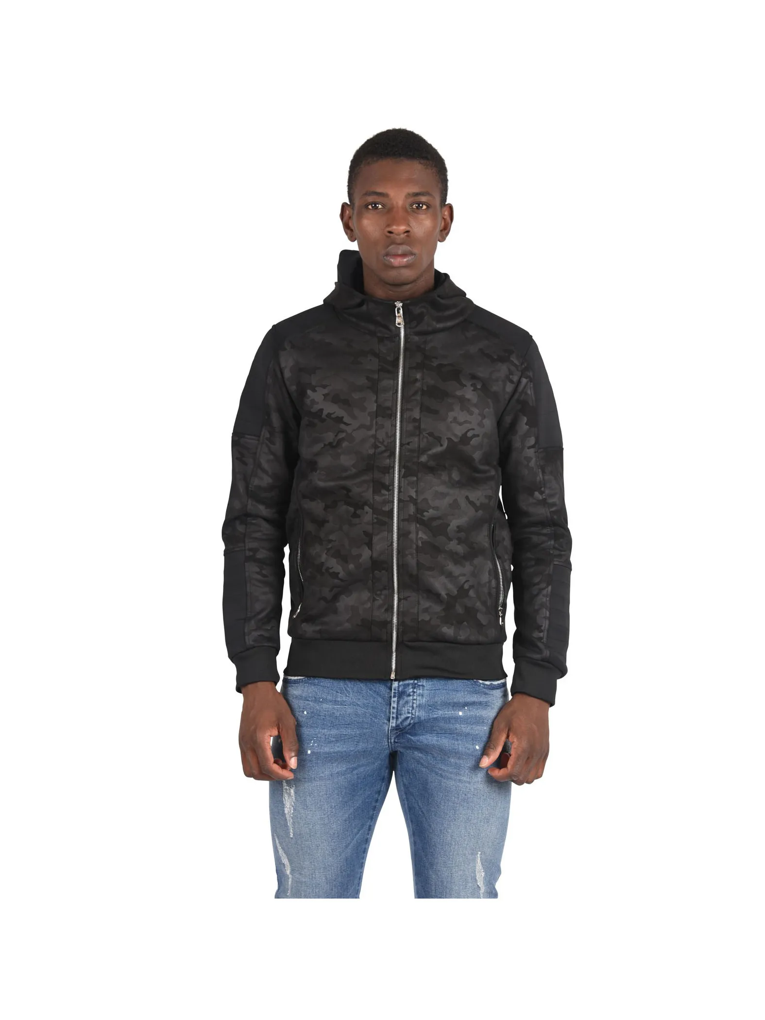 Chaqueta de camuflaje de neopreno con efecto motero