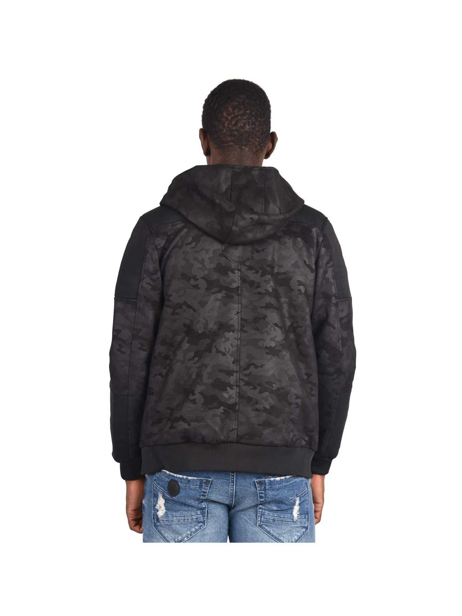 Chaqueta de camuflaje de neopreno con efecto motero