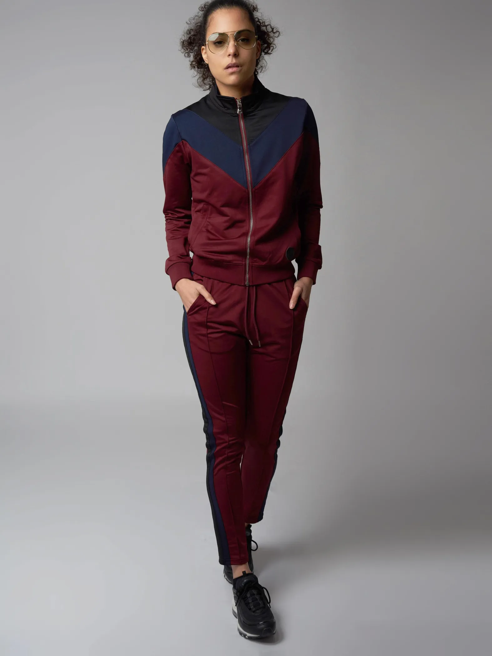 Chaqueta de chándal con bloques de color