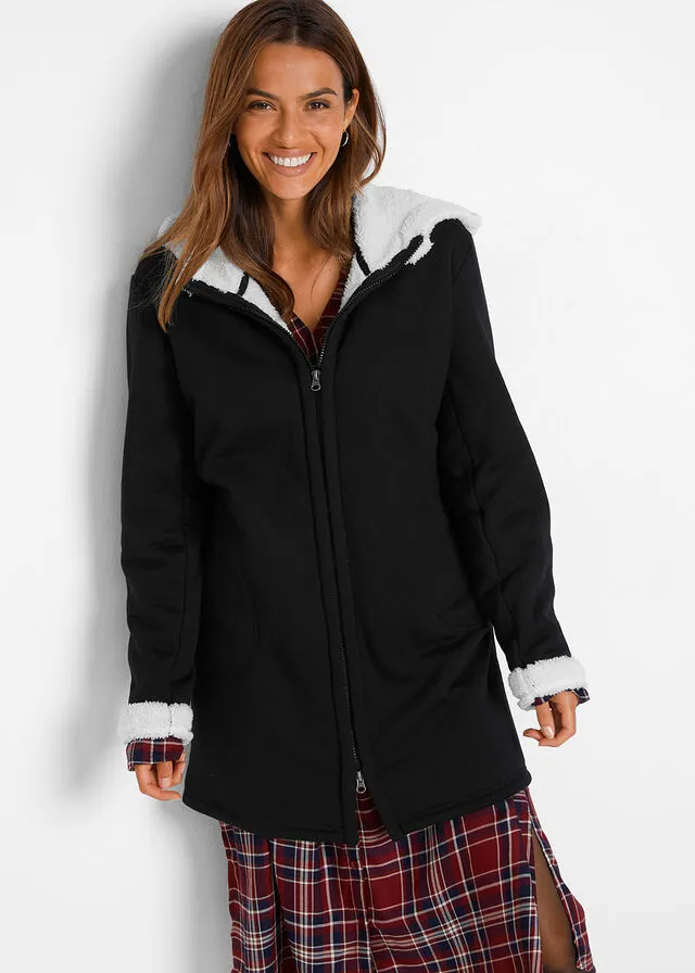 Chaqueta de chándal con pelo Negro
