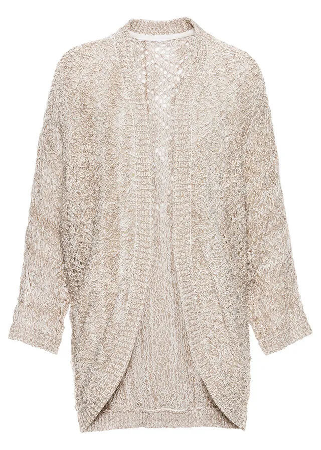CHAQUETA DE PUNTO BLANCO LANAMARRóN GRISáCEO