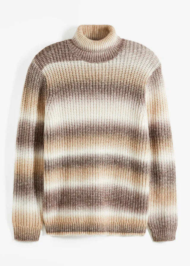 CHAQUETA DE PUNTO MARRóN TIERRABLANCO LANACAFé CON HIELO JASPEADO