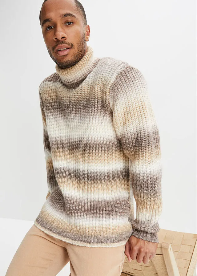 CHAQUETA DE PUNTO MARRóN TIERRABLANCO LANACAFé CON HIELO JASPEADO
