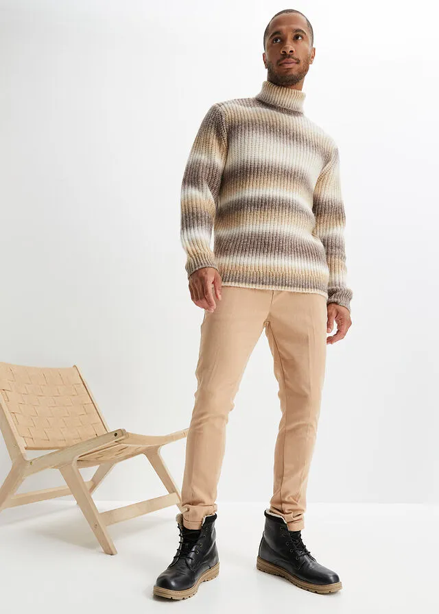 CHAQUETA DE PUNTO MARRóN TIERRABLANCO LANACAFé CON HIELO JASPEADO