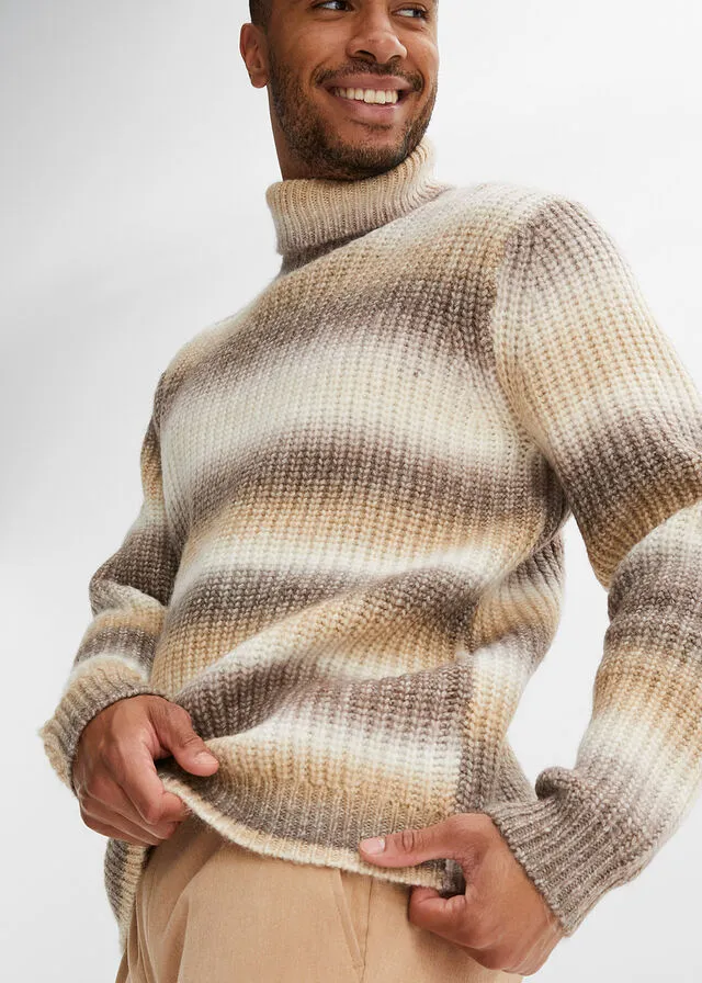 CHAQUETA DE PUNTO MARRóN TIERRABLANCO LANACAFé CON HIELO JASPEADO