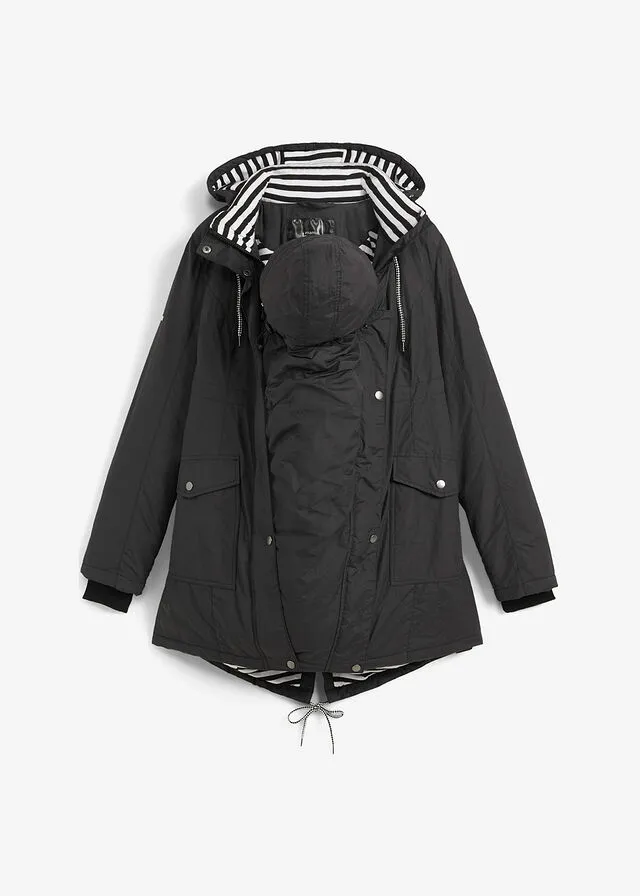 CHAQUETA PREMAMá/PARA BEBé NEGROBLANCO
