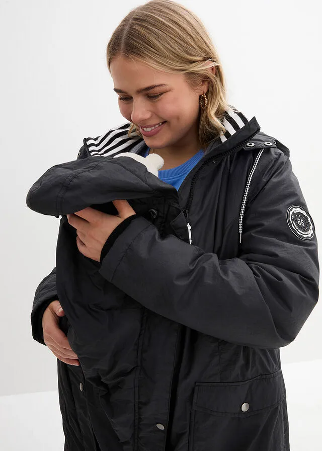 CHAQUETA PREMAMá/PARA BEBé NEGROBLANCO