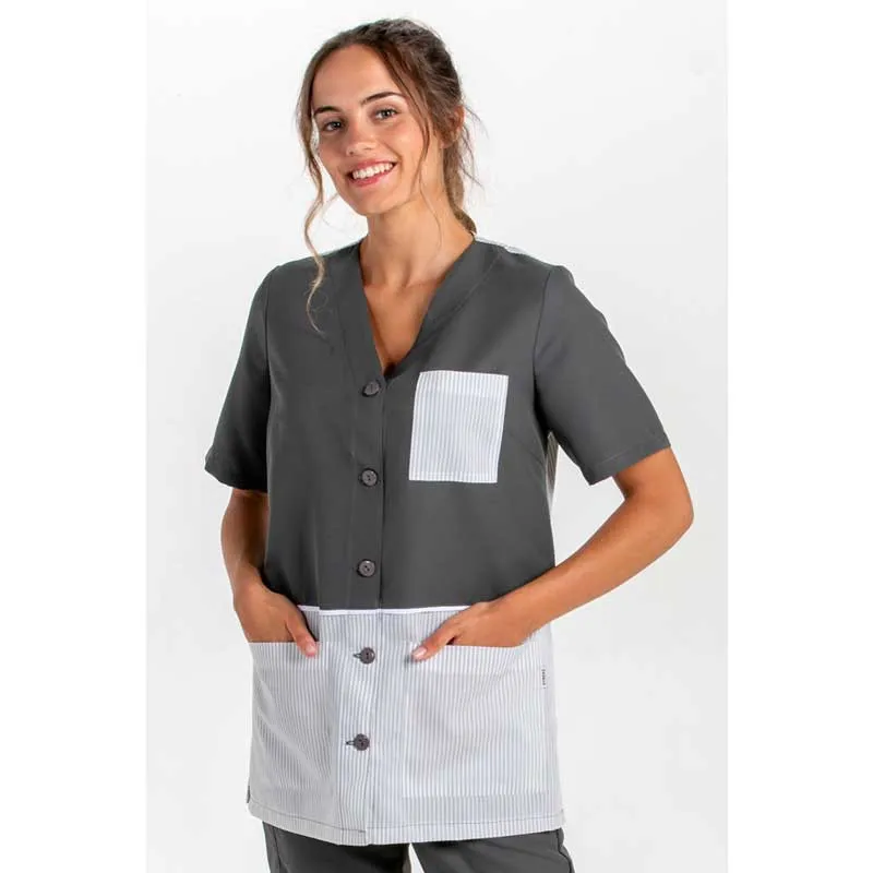CHAQUETA SERVICIO GRIS COMBINADA  DYNEKE