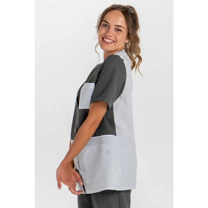 CHAQUETA SERVICIO GRIS COMBINADA  DYNEKE