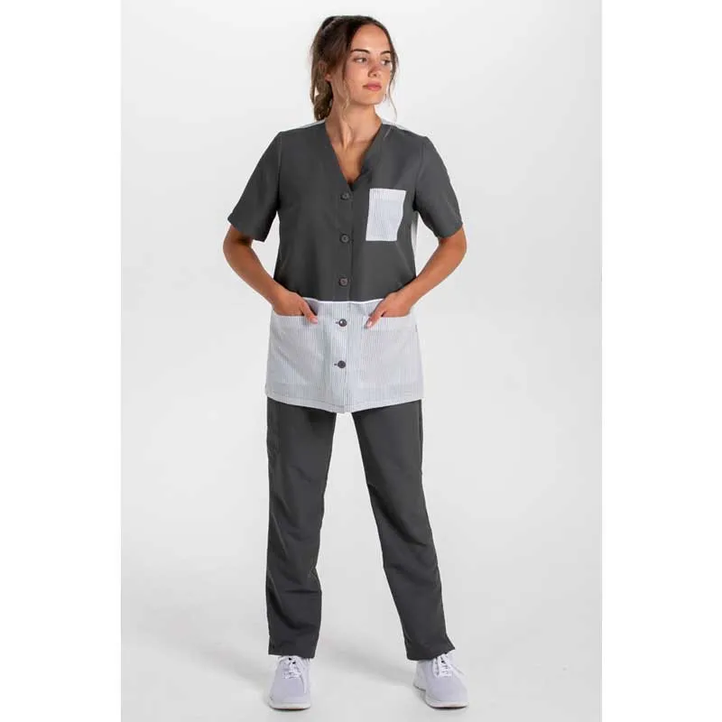 CHAQUETA SERVICIO GRIS COMBINADA  DYNEKE