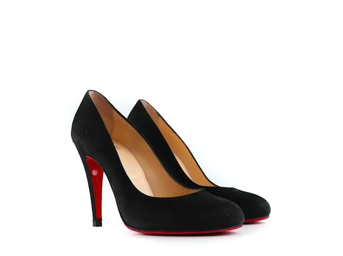 CHRISTIAN LOUBOUTIN Tacones T.UE 36.5 ante Negro 