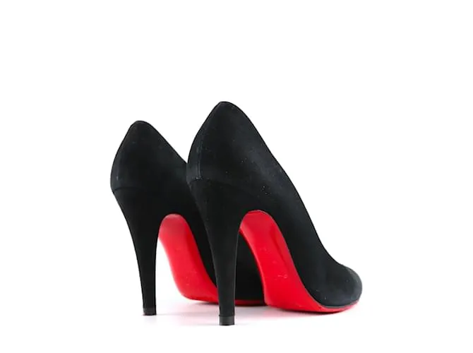 CHRISTIAN LOUBOUTIN Tacones T.UE 36.5 ante Negro 