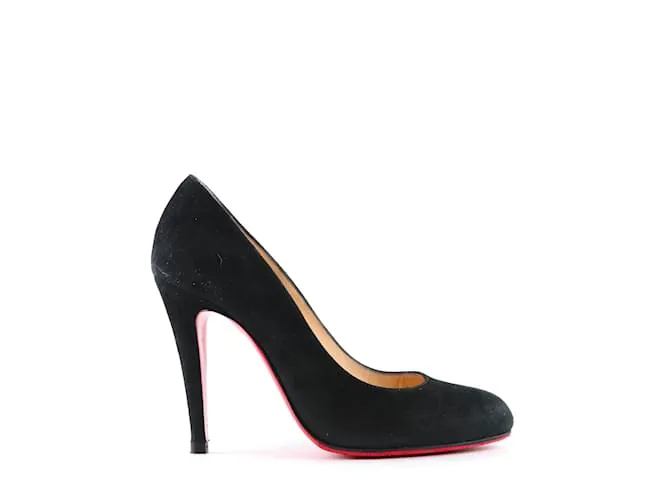 CHRISTIAN LOUBOUTIN Tacones T.UE 36.5 ante Negro 