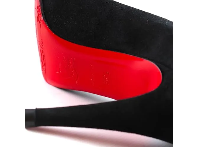 CHRISTIAN LOUBOUTIN Tacones T.UE 36.5 ante Negro 