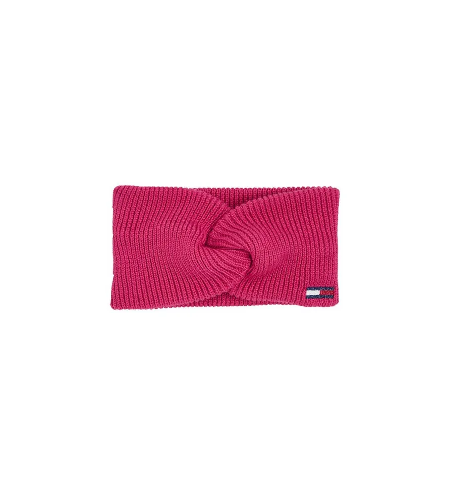 Cinta para el pelo de punto elástico con logo rosa