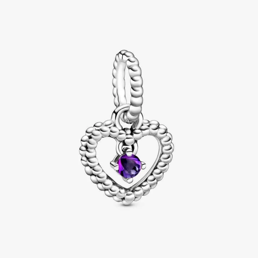 COLGANTE CORAZÓN DE PLATA DE LEY CON CRISTAL PÚRPURA