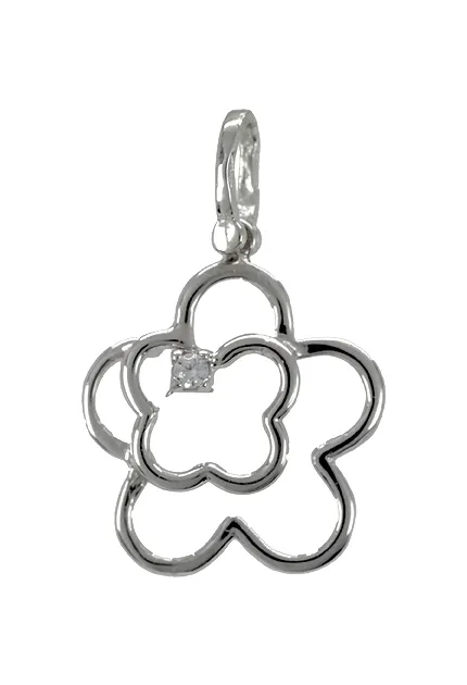 COLGANTE ORO BLANCO FLOR CON CIRCONITA 243_25200052