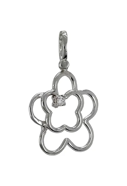 COLGANTE ORO BLANCO FLOR CON CIRCONITA 243_25200052
