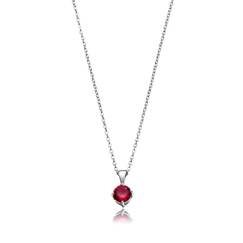 Collar de plata de ley con cristal de color
