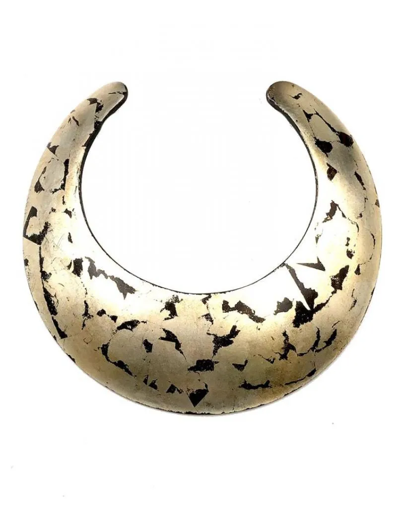 COLLAR MUJER DE MADERA DE EBANO CON PAN DE PLATA
