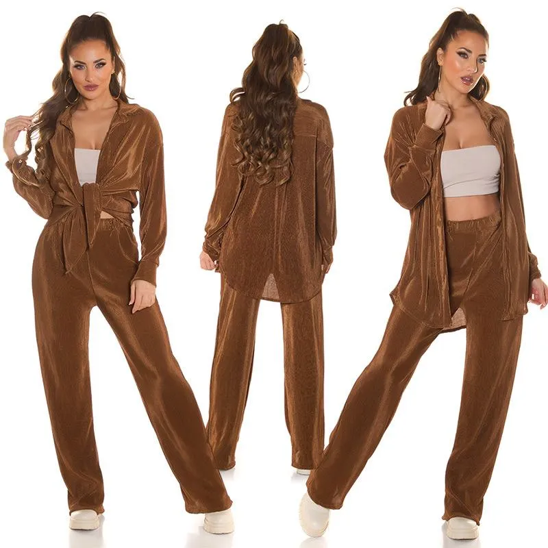 Conjunto casual relax marrón