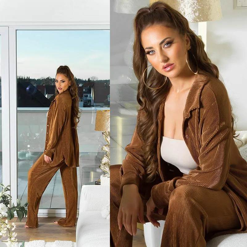 Conjunto casual relax marrón