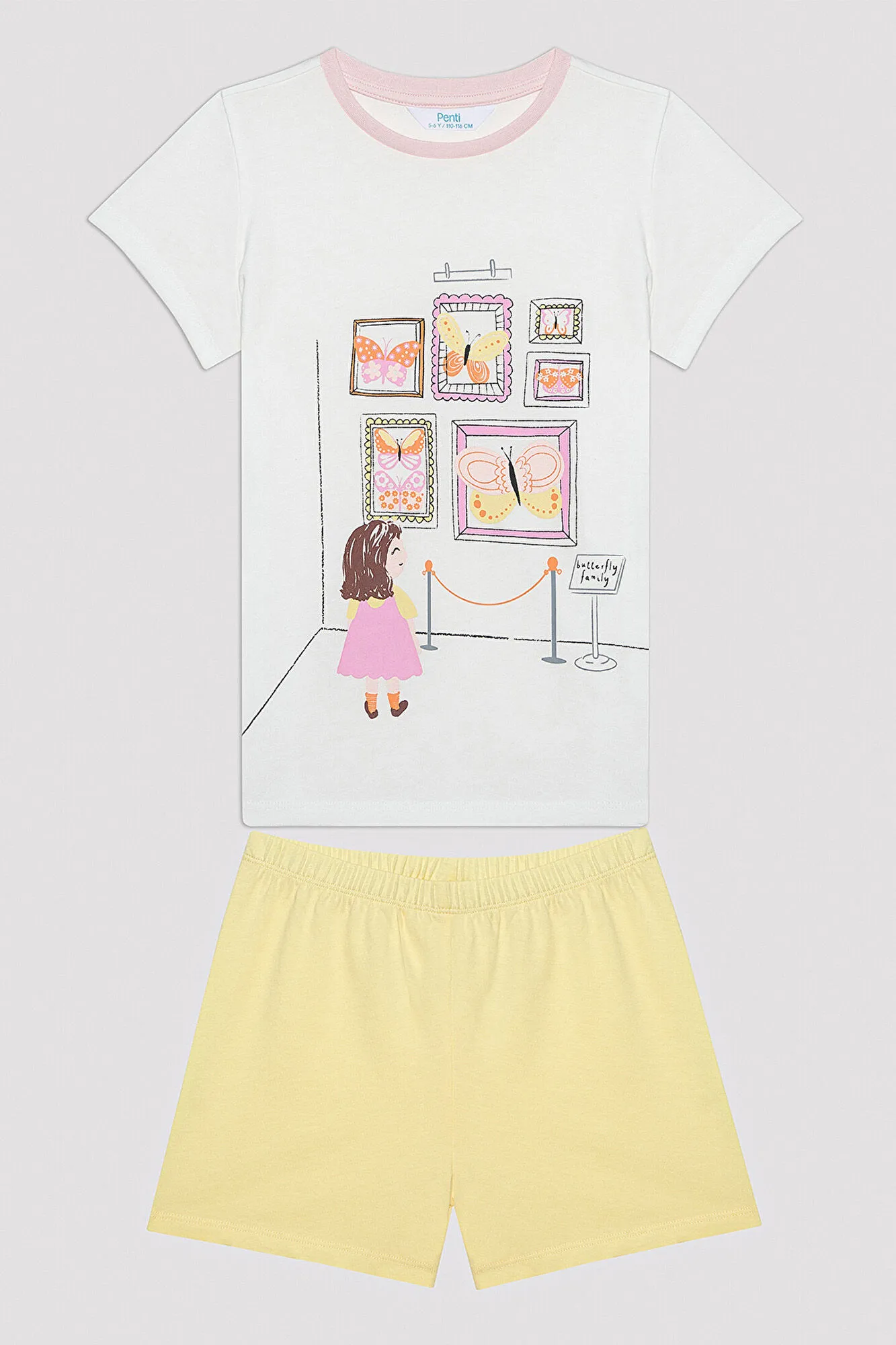 Conjunto de 2 pijamas para niña con estampado de mariposas